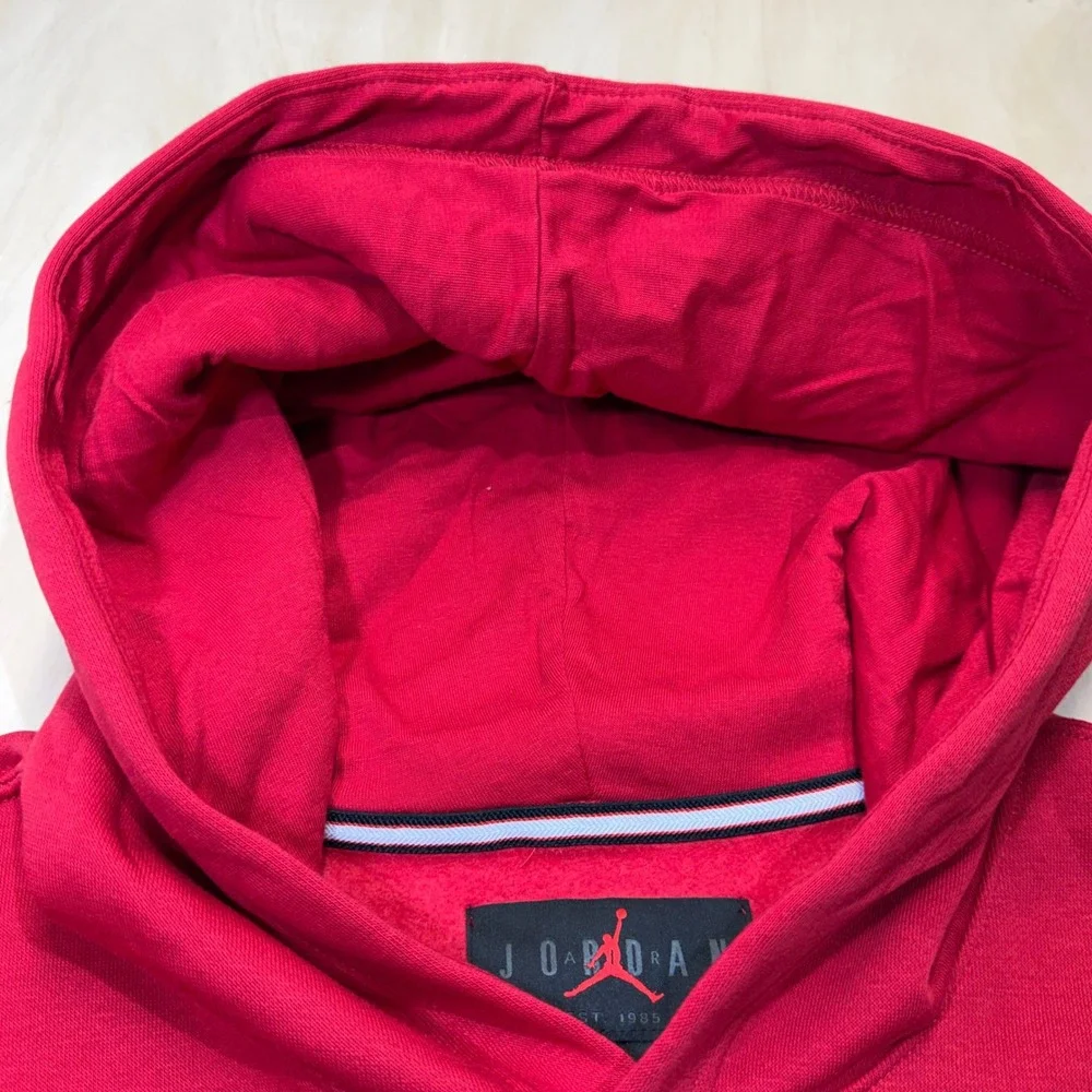 NEW‎ Nike Jordan Jumpman Men's Holiday Chimney Fleece Pullover Hoodie Red Small
